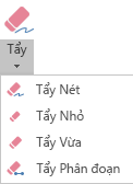 PowerPoint for Office 2019 có bốn loại tẩy dành cho viết tay kỹ thuật số.