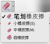 在 Mac 上，PowerPoint for Office 365 有四个用于数字墨迹的橡皮擦。
