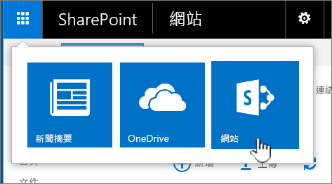 醒目提示 SharePoint App 啟動器中的網站。