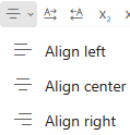 قائمة محاذاة في Outlook على ويب.