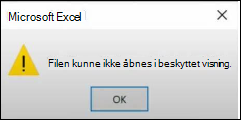 Fejl i beskyttet visning af fil i Office