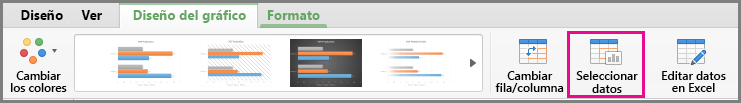 Seleccionar datos de gráfico de Office para Mac