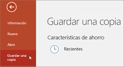 Archivo > Guardar una copia