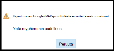 Emme voineet kirjautua sisään Google-IMAP:iin.

Yritä myöhemmin uudelleen.