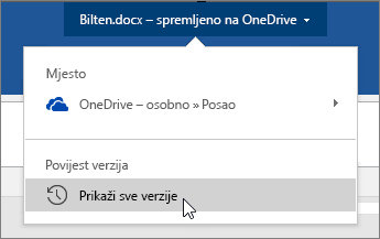 Pokazivač i klik na naziv datoteke, Prikaz svih verzija