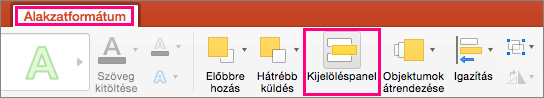 A Mac PowerPoint 2016 Alakzatformátum lapját ábrázolja