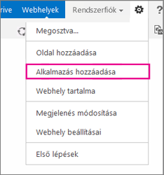 Alkalmazás (lista, tár) hozzáadása