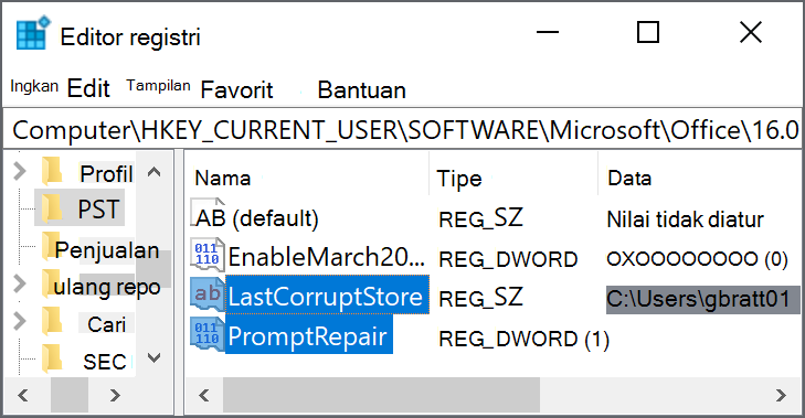 Pengaturan registri untuk dihapus 
"Lastkorup toko"
"PromptRepair" = DWORD: 00000001