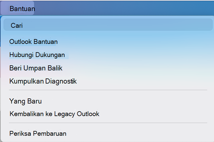 tombol opsi outlook baru