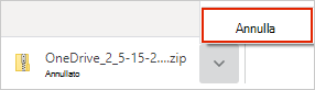 Finestra di dialogo Annulla download di OneDrive