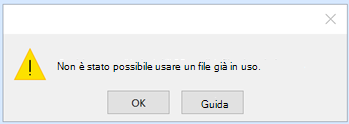 Impossibile usare ‘path to database.accdb’; file già in uso.