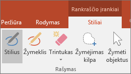 Rodo stiliaus mygtuką „Office“ rankraščio įrankiuose