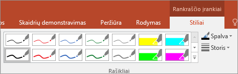 Rodo „Office“ rašiklio stiliaus parinktis