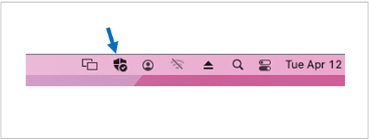 The Microsoft Defender icon on the Mac title bar