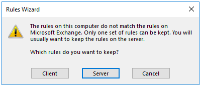 Rules Wizard Dialog Prompt