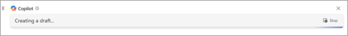 Screenshot showing Copilot generating content, highlight the stop icon or X