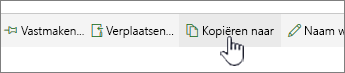 Knop Kopiëren naar in hoofdmenu