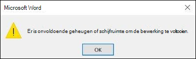 Fout met onvoldoende geheugen in Office