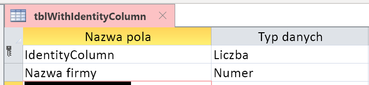 Kolumna tożsamości nie jest poprawnie identyfikowana jako Autonumerowanie