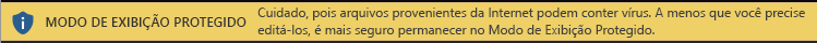 Modo de Exibição Protegido para documentos da Internet