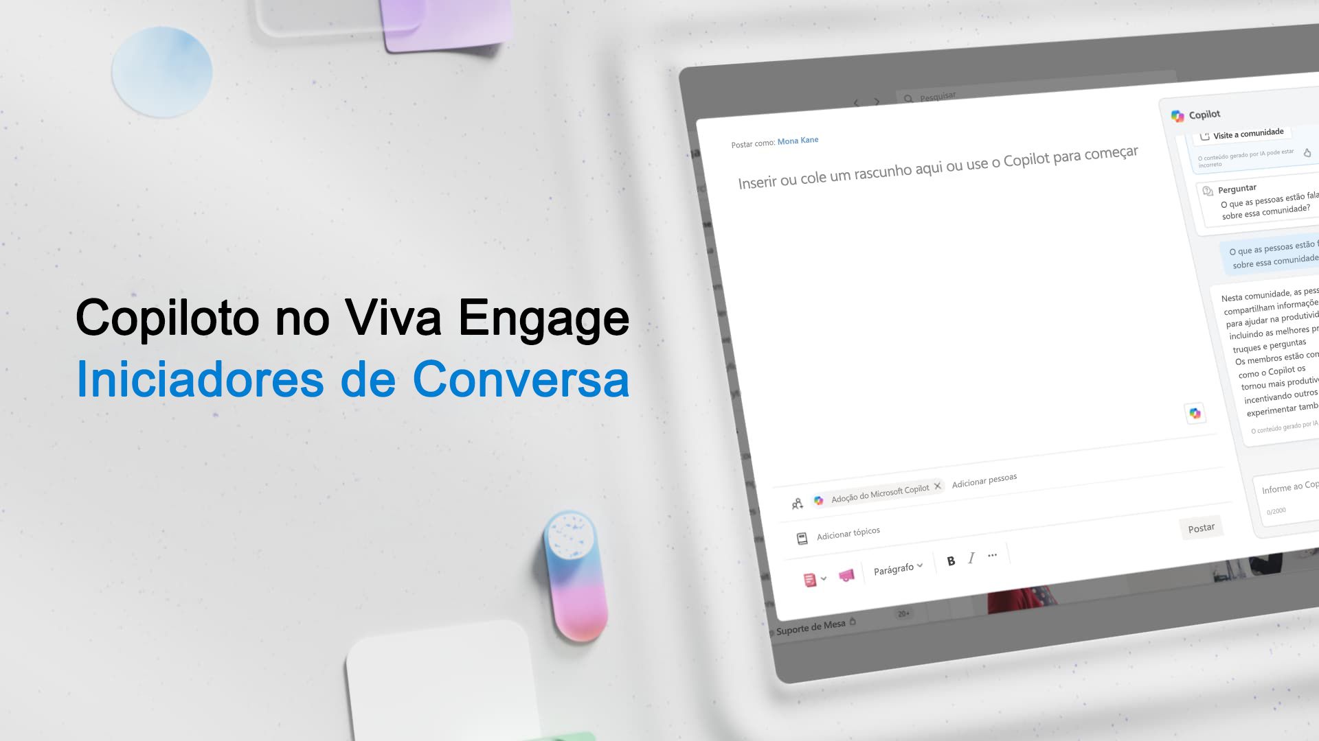 Vídeo: Iniciador de conversa no Viva Engage