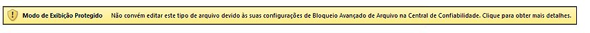 Modo de Exibição Protegido do Bloqueio de Arquivo, o usuário pode editar o arquivo