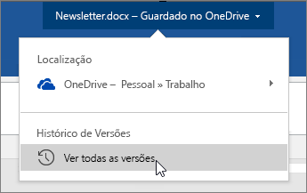 Cursor a clicar no nome de ficheiro, Ver todas as versões