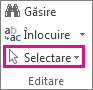 Selectare în grupul Editare