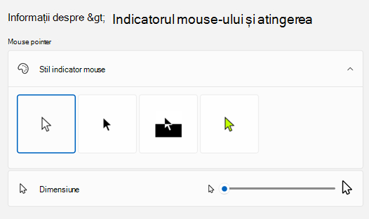 Mouse pointer & touch in Settings