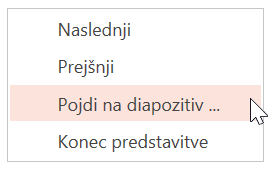 Odprite poljuben diapozitiv