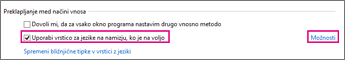 Načini za zamenjavo vnašanja v sistemu Office 2016 sistema Windows 8