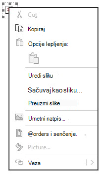 Preuzmite ili sačuvajte kao sliku u programu Outlook