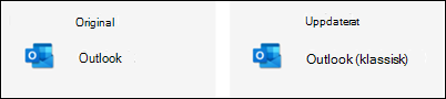 Outlook-ikonen visar inte klassisk