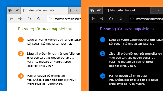 Använd färgfilter i appen Windows 10 Inställningar för att göra foton, text och färger lättare att se.