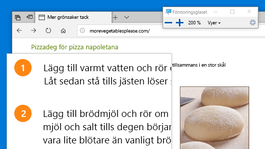 Öppna snabbt Förstoringsglaset genom att trycka på Windows-tangenten + plustecknet (+).