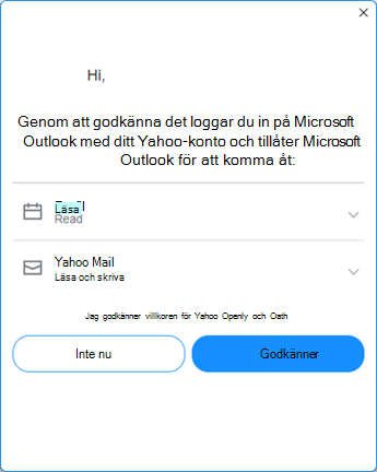 Installationsprogrammet för Yahoo Outlook fyra – godkänner Yahoo-villkoren