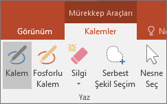 Office'teki Mürekkep Araçları'nın Kalem düğmesini gösterir