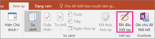 Hiển thị nút Bắt đầu Viết tay trong tab Xem lại trong Office