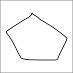顯示以筆跡繪製的五邊形。