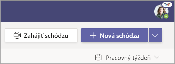 Vyberte položku + Nová schôdza.