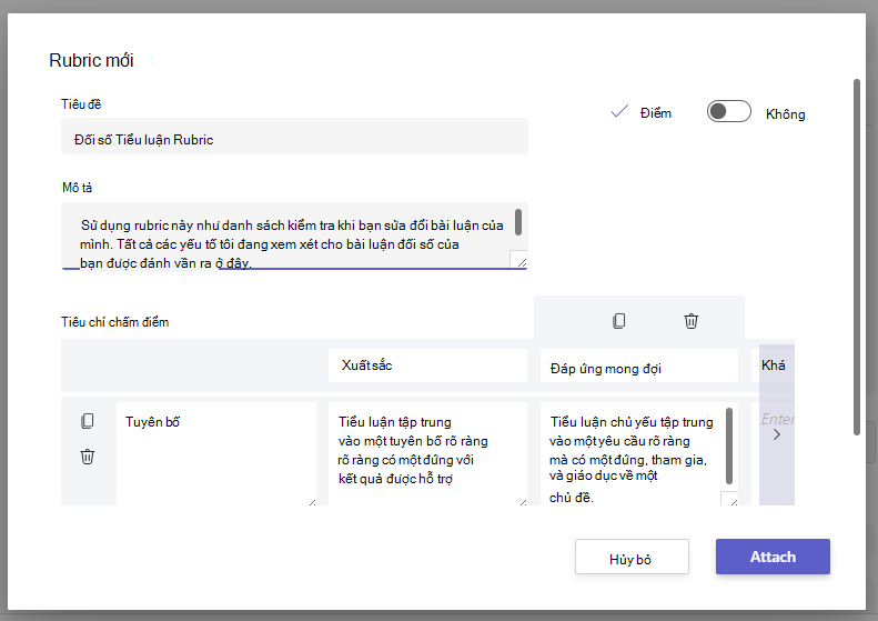 rubric mới