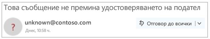 Неудостоверен подател в Outlook