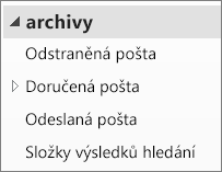 Rozbalením souboru archivu v navigačním podokně zobrazte jeho podsložky.