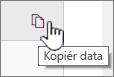 Klik på ikonet Kopiér data for at kopiere de aktuelle webdelsdata