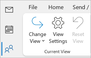 Screenshot der Ansichtseinstellungen im klassischen Outlook-Menüband