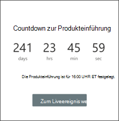 Screenshot des Countdowntimer-Webparts