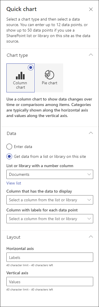 Screenshot: Bearbeitungsbereich des Säulendiagramms