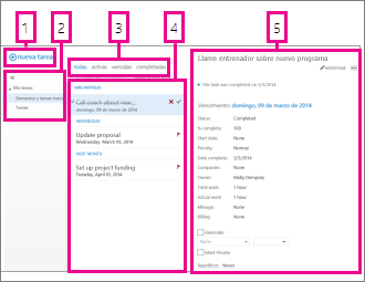 Tareas en Outlook Web App