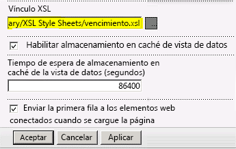 Vínculo del archivo XSL pegado en