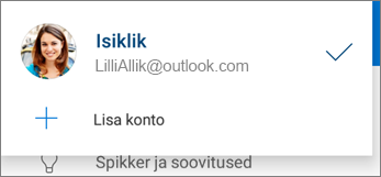 Konto lisamine OneDrive’i rakenduses Androidi jaoks